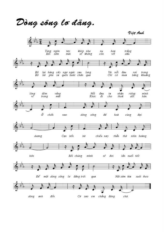 Dòng Sông Lơ Đãng sheet