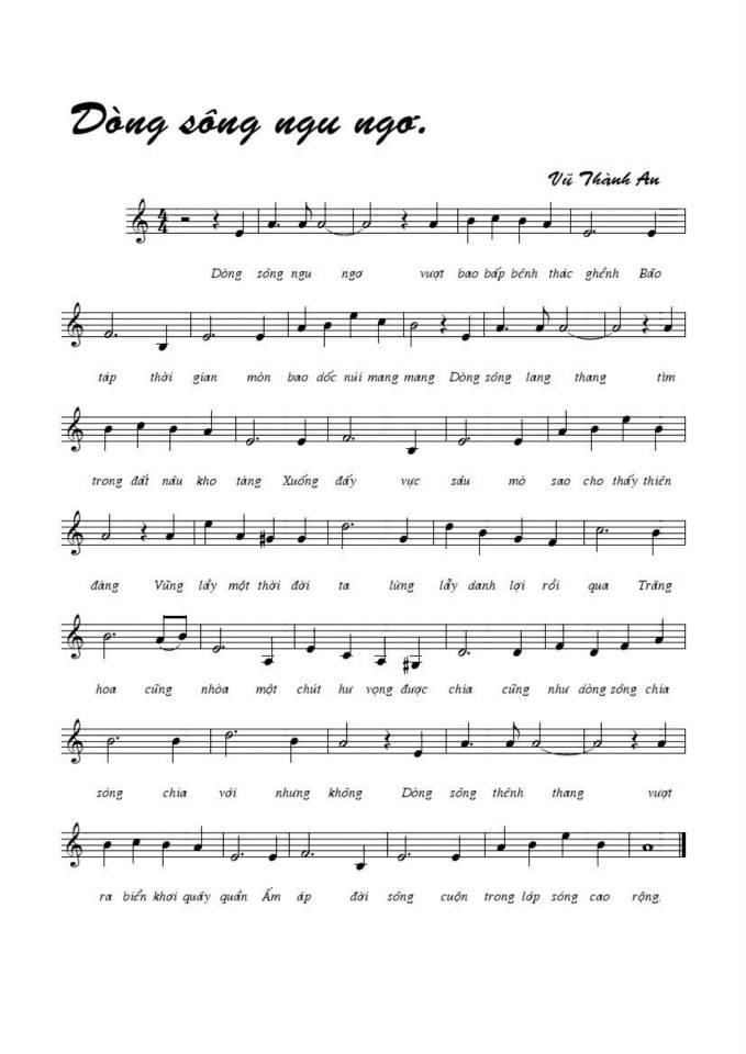 Dòng Sông Ngu Ngơ sheet