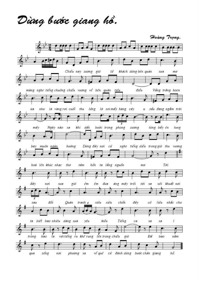 Dừng Bước Giang Hồ sheet