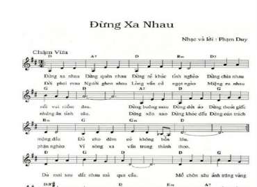 Đừng Xa Nhau sheet có lời