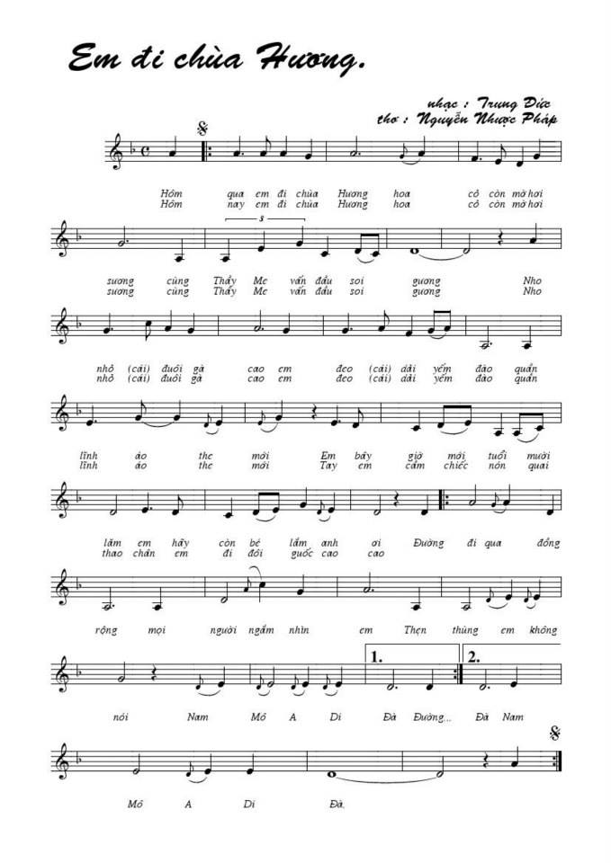Em Đi Chùa Hương sheet