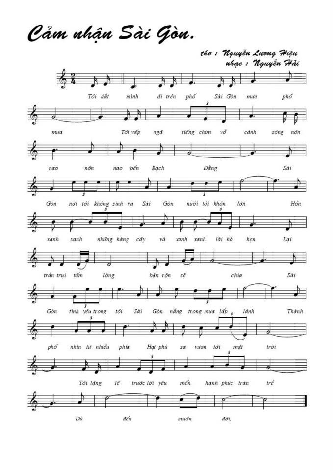 Cảm nhận sài gòn sheet