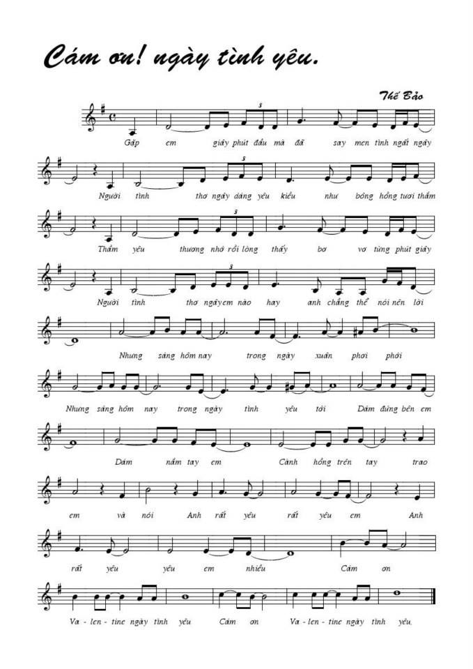 Cám ơn! ngày tình yêu sheet