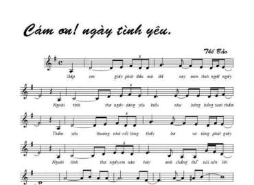 Cám ơn! ngày tình yêu sheet có lời