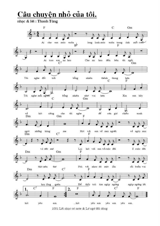 Câu chuyện nhỏ của tôi sheet