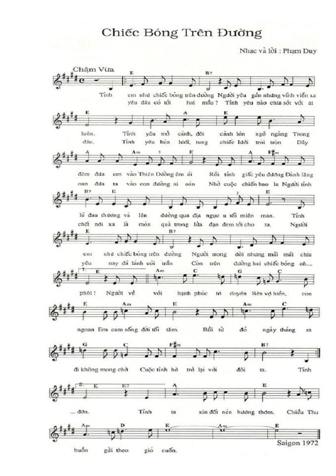 Chiếc bóng trên đường sheet