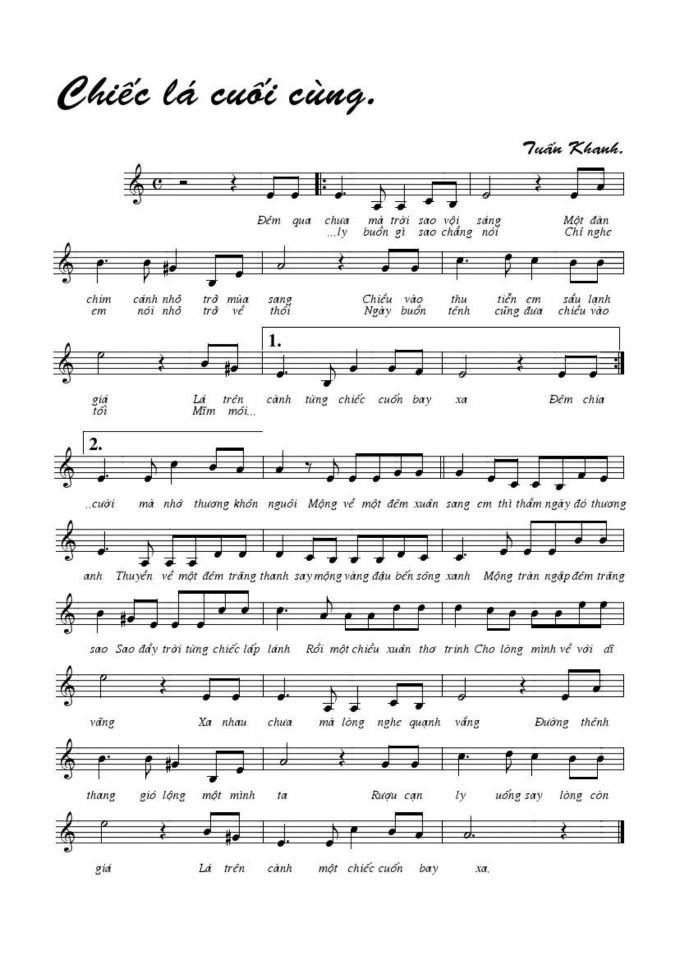 Chiếc lá cuối cùng sheet