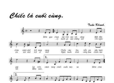 Chiếc lá cuối cùng sheet có lời