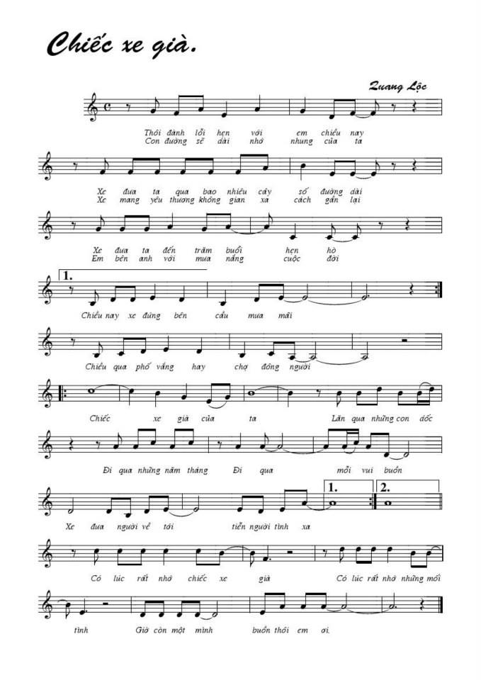 Chiếc xe già sheet