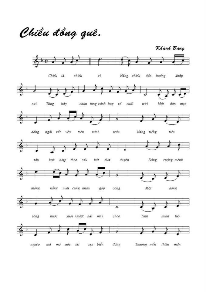 Chiều đồng quê sheet