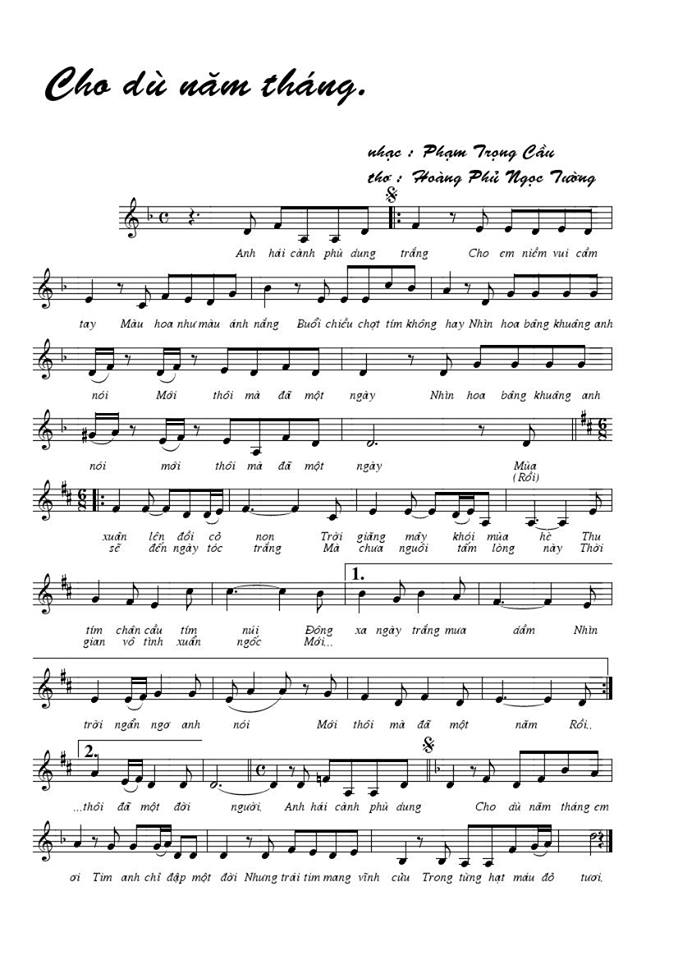 Cho dù năm tháng sheet