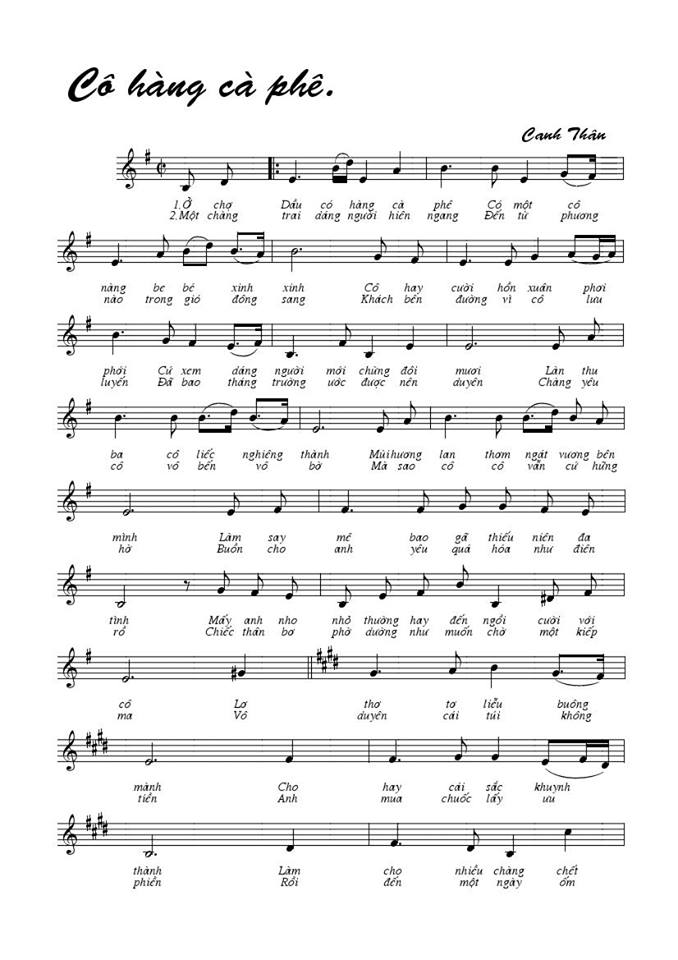 Cô hàng ca phê sheet