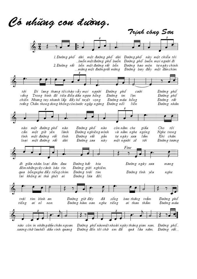 Có những con đường sheet