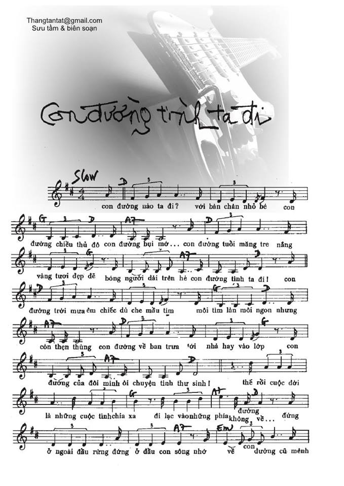 Con đường tình ta đi sheet