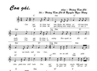 Con Gái sheet có lời