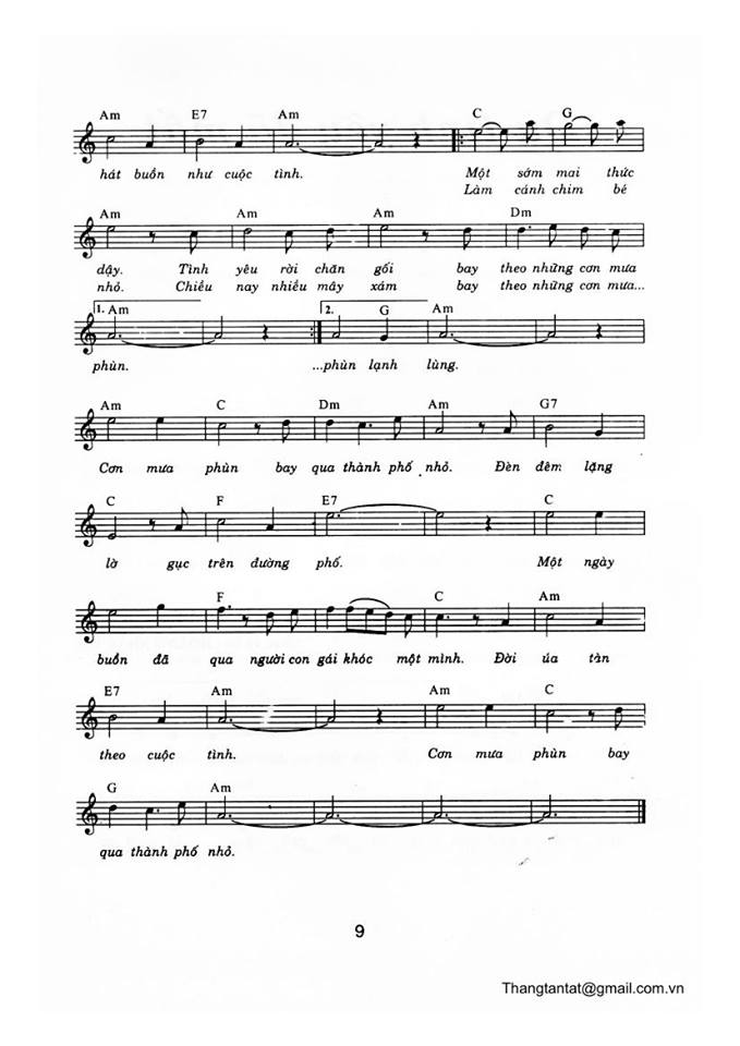 Cơn mưa phùn sheet có lời