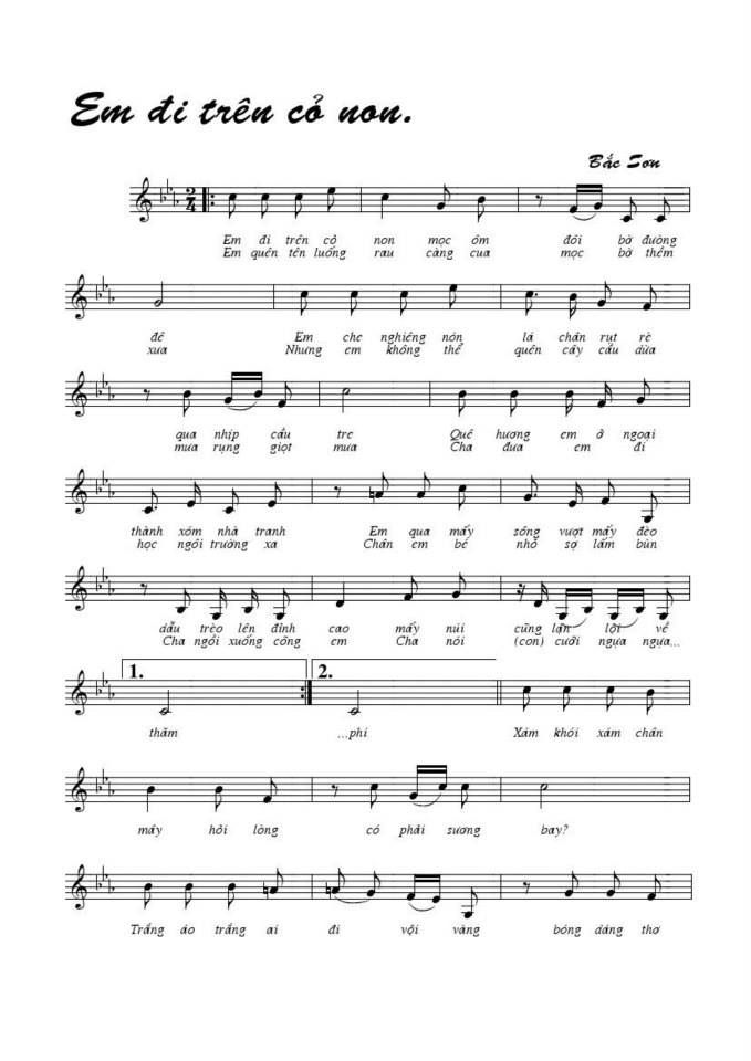 Em Đi Trên Cỏ Non sheet