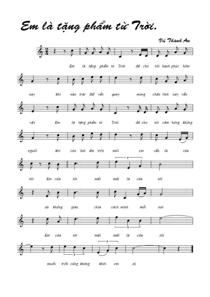 Em Là Tặng Phẩm Từ Trời sheet