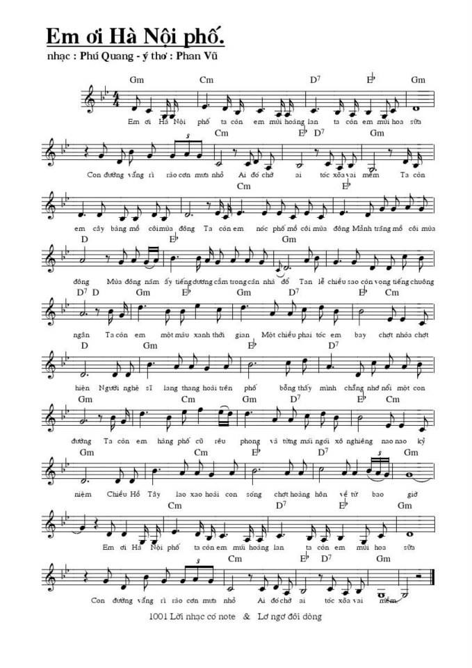 Em Ơi Hà Nội Phố sheet