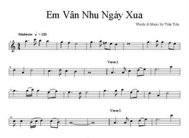 Em Vẫn Như Ngày Xưa sheet có lời 