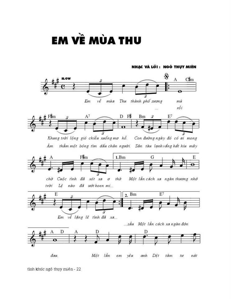 Em Về Mùa Thu sheet