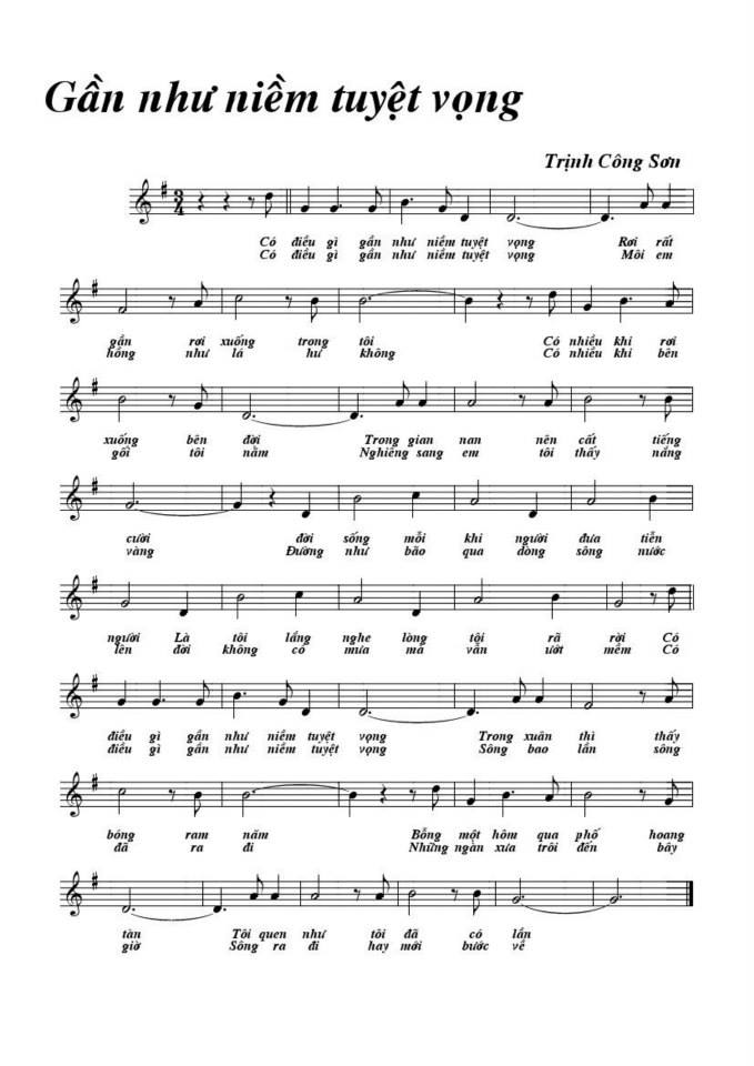 Gần Như Niềm Tuyệt Vọng sheet 