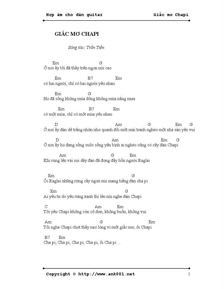 Giấc Mơ Chapi sheet