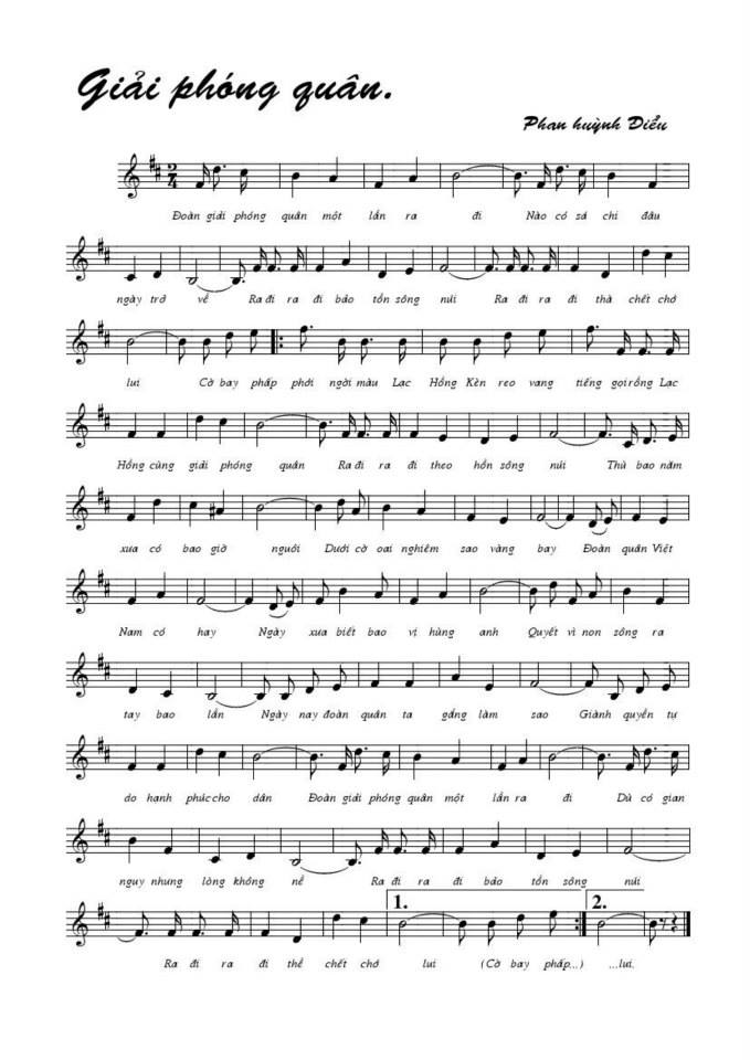 Giải Phóng Quân sheet