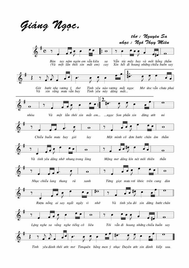 Giáng Ngọc sheet Giáng Ngọc sheet