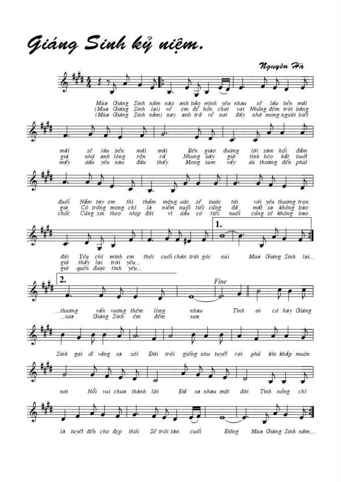 Giáng Sinh Kỹ Niệm sheet