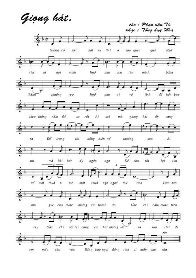 Giọng Hát sheet