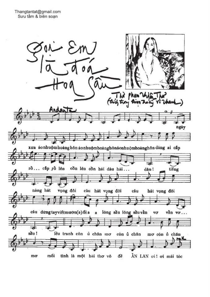 Gọi Em Là Đóa Hoa Sầu sheet