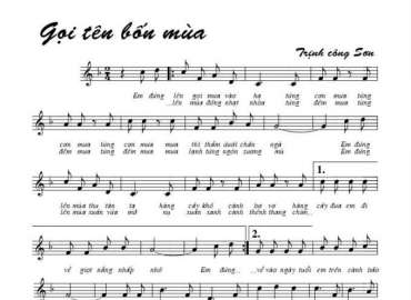 Gọi Tên Bốn Mùa sheet có lời 