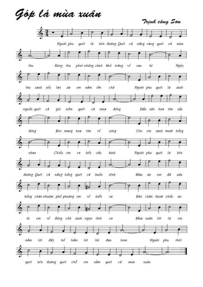 Góp Lá Mùa Xuân sheet