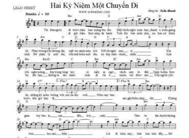 Hai Kỷ Niệm Một Chuyến Đi sheet có lời 