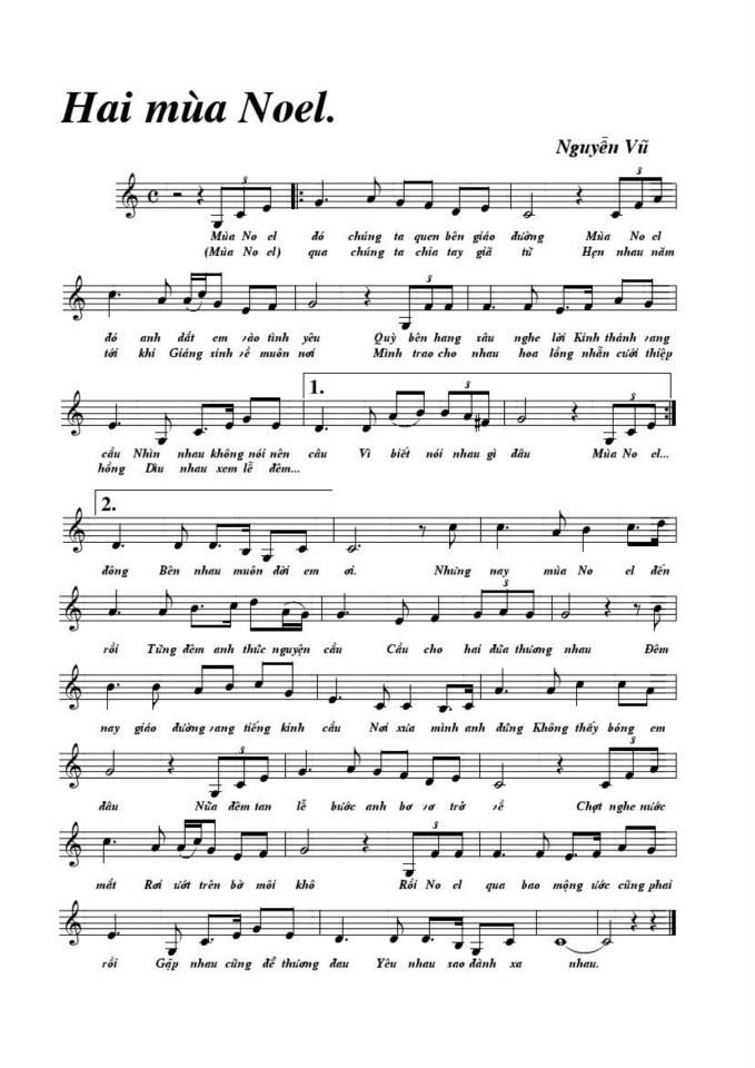 Hai Mùa Noel sheet