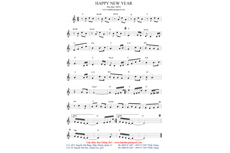 Happy New Year sheet