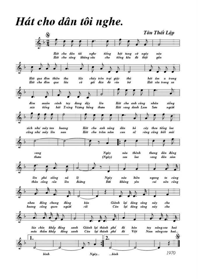 Hát Cho Dân Tôi Nghe sheet