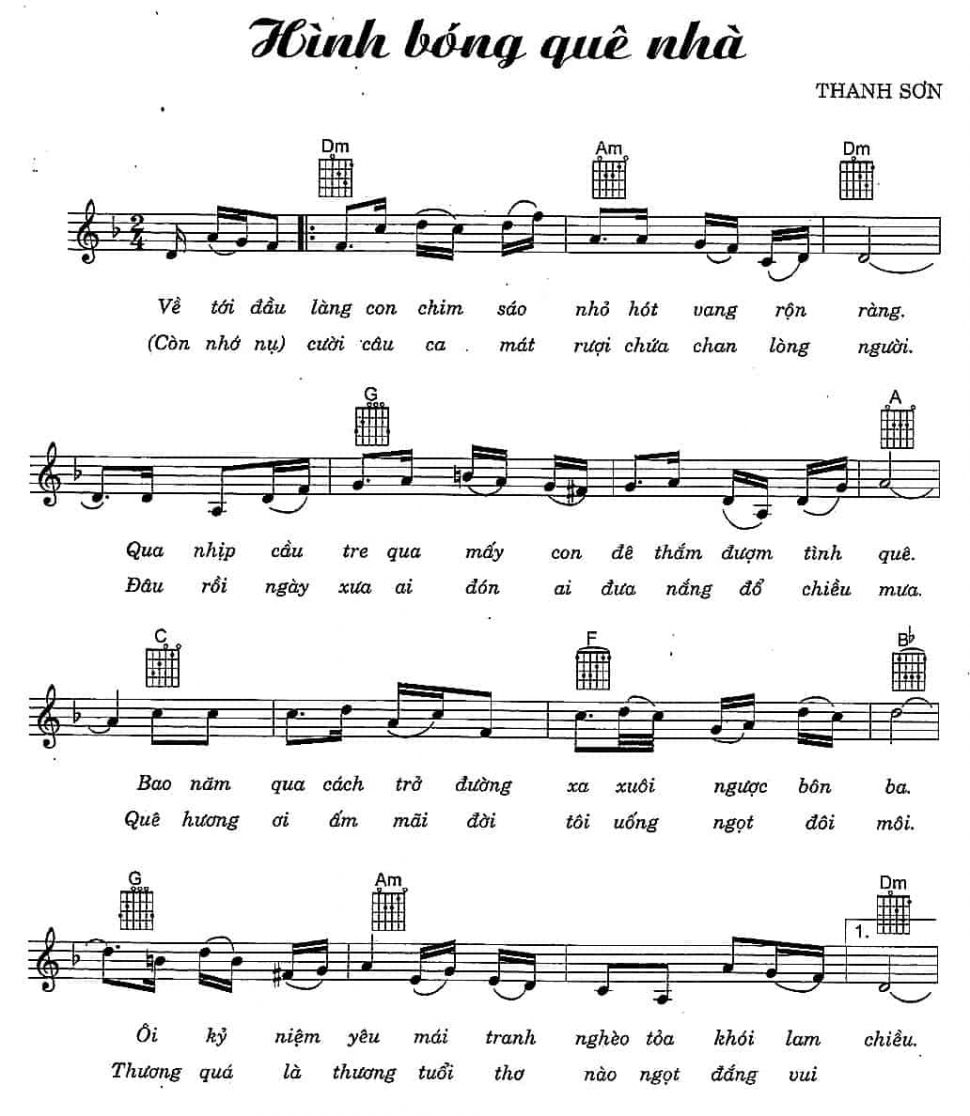 Hình Bóng Quê Nhà sheet có lời 
