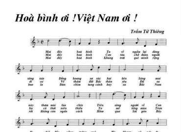 Hòa Bình Ơi! Việt Nam Ơi! sheet có lời 