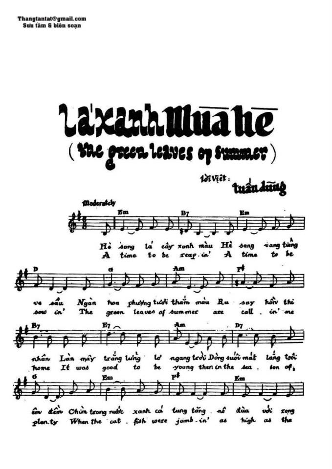 Lá Xanh Mùa Hè sheet