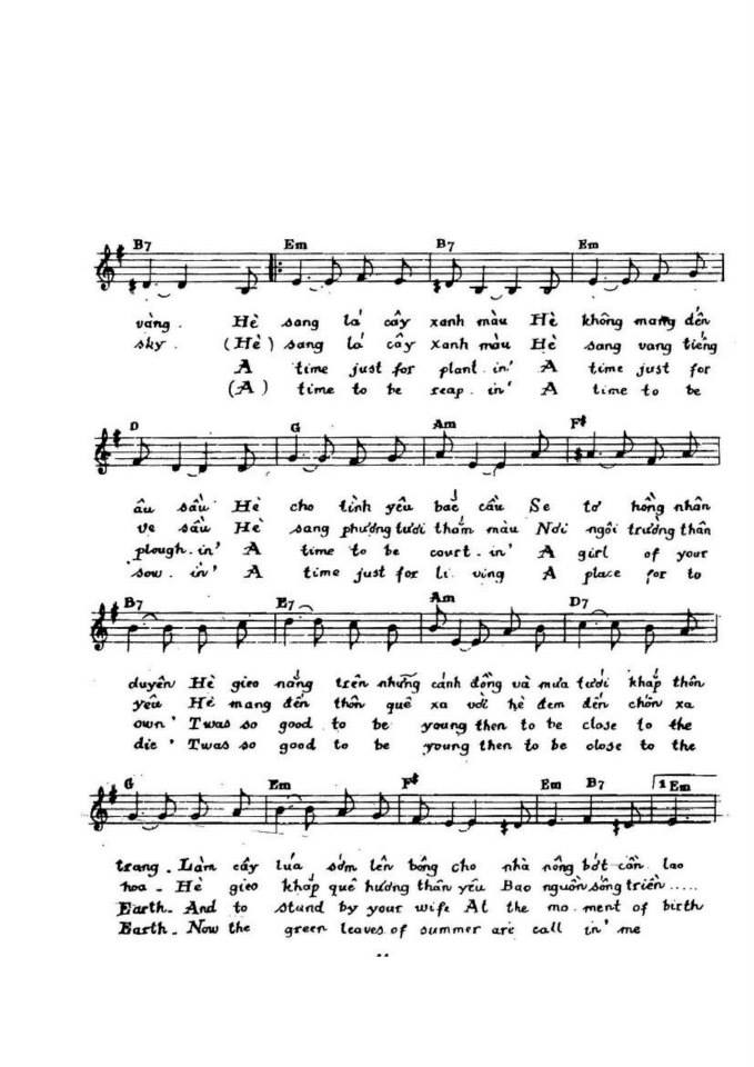 Lá Xanh Mùa Hè sheet có lời 