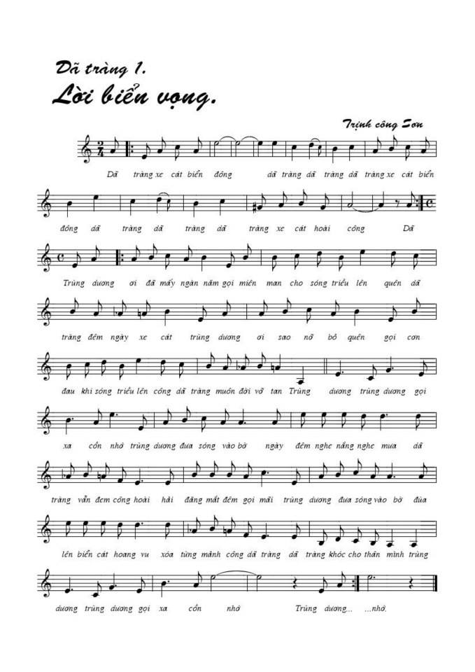 Lời Biển Vọng sheet