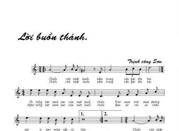 Lời Buồn Thánh sheet có lời 