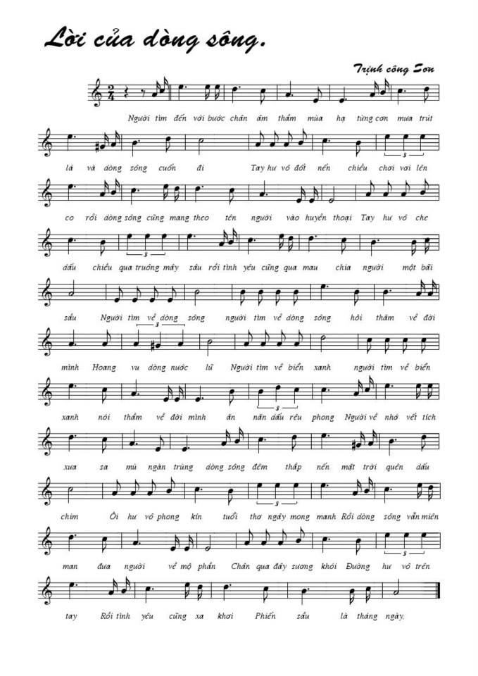 Lời Của Dòng Sông sheet