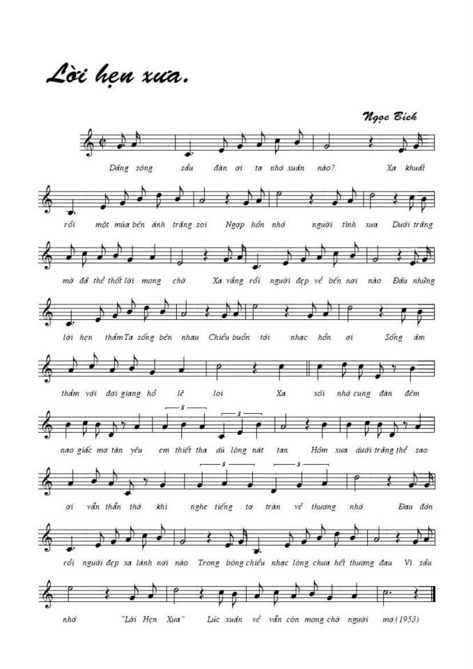 Lời Hẹn Xưa sheet