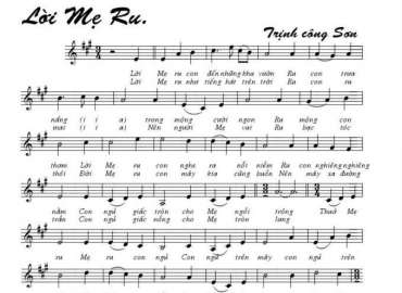 Lời Mẹ Ru sheet có lời 