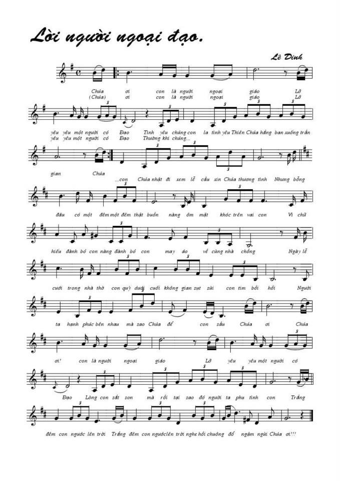 Lời Người Ngoại Đạo sheet