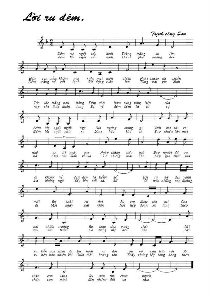 Lời Ru Đêm sheet