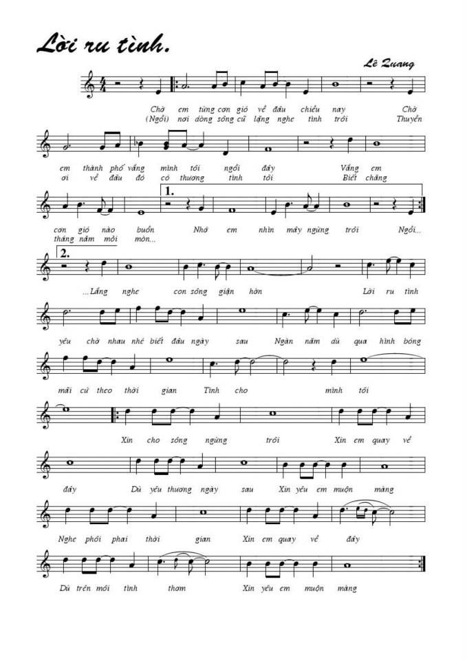 Lời Ru Tình sheet
